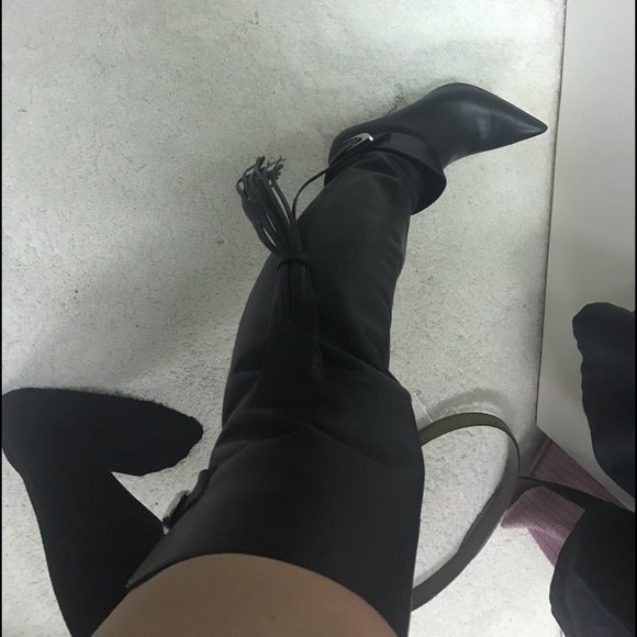 ❤️keeping VERSACE OTK over the knee boots black tassel - Picture 11 of 16